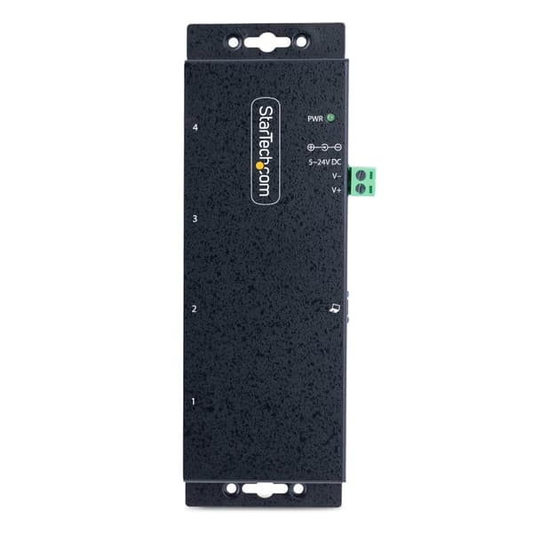StarTech.com 4-ports industriel USB 3.0-hub, 5 Gbps, robust USB-hub med ESD og overspændingsbeskyttelse, USB-A-hub, der kan monteres på DIN/væg/skrive