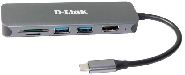 D-Link 6-i-1 USB-C Hub med HDMI/kortläsare/strömförsörjning DUB-2327