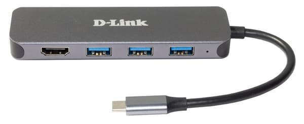 D-Link 5-in-1 USB-C-keskitin HDMI-/virtalähteellä DUB-2333