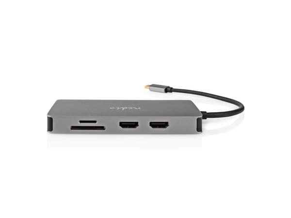 Nedis CCBW64250AT02, USB 3.2 Gen 1 (3.1 Gen 1) Typ-C, HDMI, RJ-45, USB 3.2 Gen 1 (3.1 Gen 1) Typ-A, USB 3.2 Gen 1 (3.1 Gen 1) Typ-C, MicroSD (TransFl