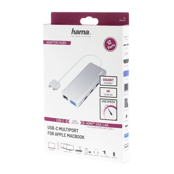 Hama Hub USB-C Connect2Mac 12 ports