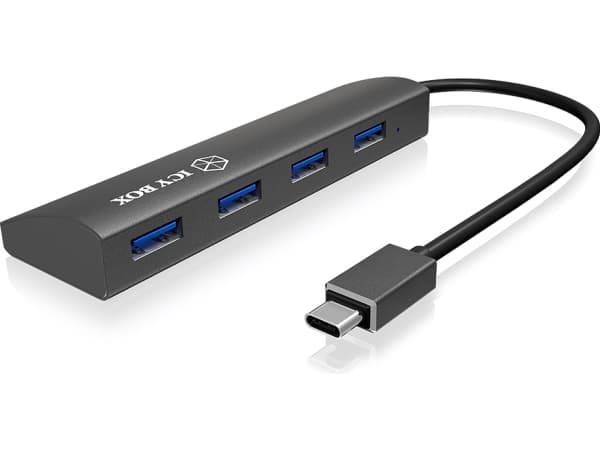 ICY BOX IB-AC6405-C, USB 3.2 Gen 1 (3.1 Gen 1) Typ-C, USB 3.2 Gen 1 (3.1 Gen 1) Typ-A, 5000 Mbit/s, Antracit, Aluminium, Kina