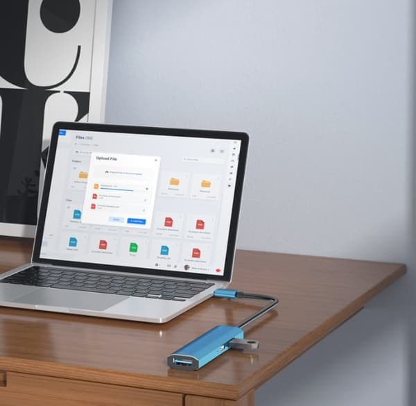 3 i 1 USB C Hub PD+USB2.0+DP1.4 Dockningsstation Blå