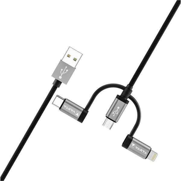 Varta Speed Charge & Sync Kabel 3in1 USB-A till Light./Mic./USB-C (57937 101 111)