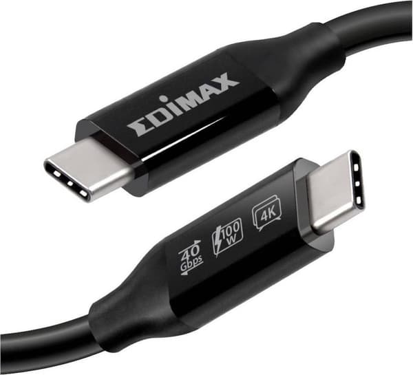 EDIMAX USB4/Thunderbolt3-kabel 40 Gbit/s 1m Typ C till Typ C (UC4-010TB V2)