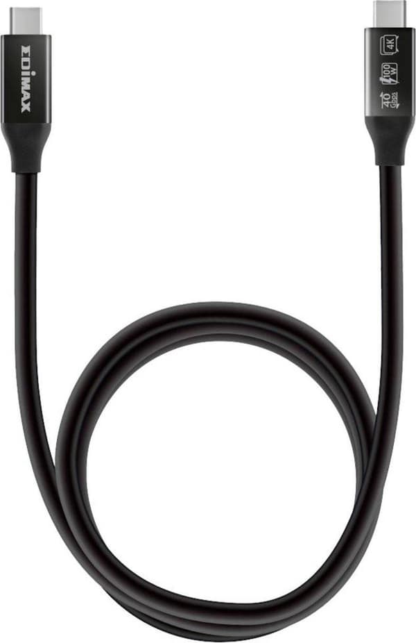 EDIMAX USB4/Thunderbolt3-kabel 40 Gbit/s 0,5m Type C til C (UC4-005TB)