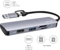Miniatyrbild 3 av 8: 4smarts 469630 - USB 3.2 Gen 1 (3.1 Gen 1) Typ-A + Typ-C - USB 2.0 - USB 3.2 Gen 1 (3.1 Gen 1) Typ-A - MicroSD (TransFlash) - SD - 5000 Mbit/s - Grå -