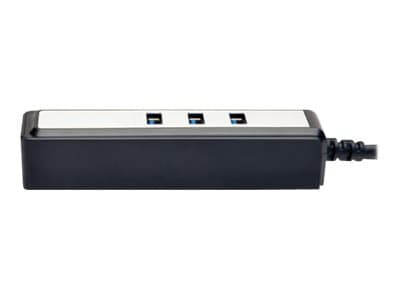 Eaton Tripp Lite series Portable 4-Port USB 3.0 SuperSpeed Mini Hub with Built In Cable - Hubb - 4 x SuperSpeed USB 3.0 - skrivbordsmodell