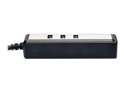 Eaton Tripp Lite series Portable 4-Port USB 3.0 SuperSpeed Mini Hub with Built In Cable - Hubb - 4 x SuperSpeed USB 3.0 - skrivbordsmodell