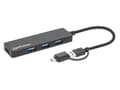Miniatyrbild 4 av 5: Manhattan 180863, USB 3.2 Gen 1 (3.1 Gen 1) Type-A + Type-C, USB 3.2 Gen 1 (3.1 Gen 1) Type-A, 5000 Mbit/s, Svart, Akrylnitrilbutadienstyren (ABS), R