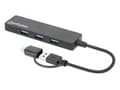 Miniatyrbild 1 av 5: Manhattan 180863, USB 3.2 Gen 1 (3.1 Gen 1) Type-A + Type-C, USB 3.2 Gen 1 (3.1 Gen 1) Type-A, 5000 Mbit/s, Svart, Akrylnitrilbutadienstyren (ABS), R
