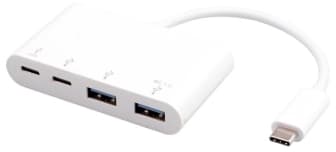 eSTUFF - Hubb - USB-C, 2x USB 3.0, 2x USB-C 3.1 - 4 x USB 3.2 Gen 2 - skrivbordsmodell