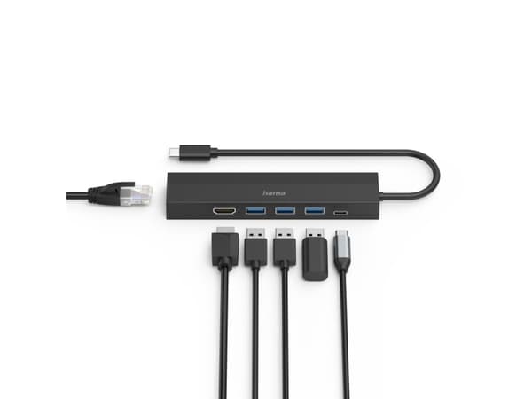 Hama 00200144, USB 3.2 Gen 1 (3.1 Gen 1) Type-C, HDMI, RJ-45, USB 3.2 Gen 1 (3.1 Gen 1) Type-A, USB 3.2 Gen 1 (3.1 Gen 1) Type-C, 5000 Mbit/s, 4096 x