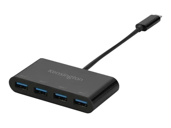 Kensington CH1200 - Hub - USB-C, 10Gbps, 4-Port Hub - 4 x SuperSpeed USB 3.0 - stasjonær