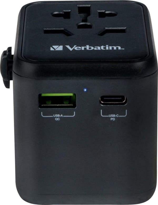 Verbatim UTA-02 Universal Travel Plug & USB-C/A laturi 20 W (49544)
