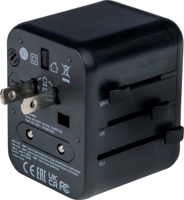 Verbatim UTA-02 Universal Travel Plug & USB-C/A laturi 20 W (49544)