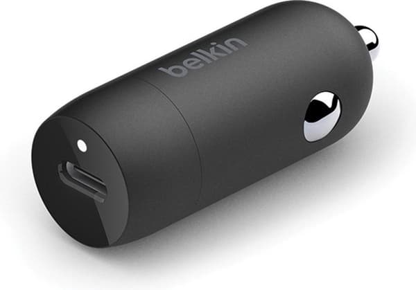 Belkin dubbel USB-C billaddare inkl Lightning, 1m, svart (CCA004bt1MBK-B5)