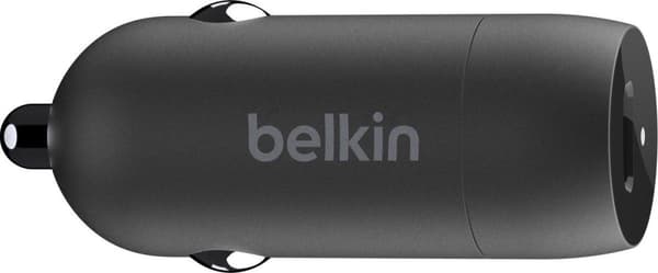 Belkin dubbel USB-C billaddare inkl Lightning, 1m, svart (CCA004bt1MBK-B5)