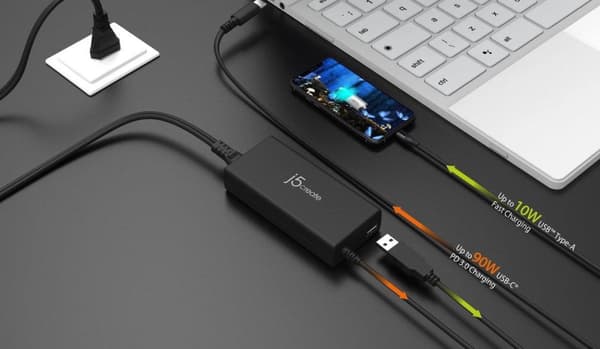 j5create JUP2290C-EN 100W PD USB-C superoplader - EU