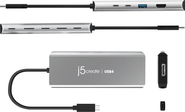 j5create JCD401-N USB4 dubbla 4K multiport-hubb