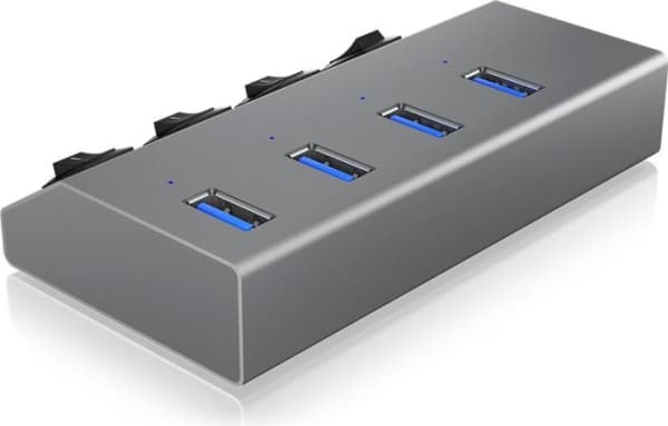 ICY BOX IB-HUB1405 USB 3.2 Gen 1 (3.1 Gen 1) Type-B 5000 Mbit/s Anthracite