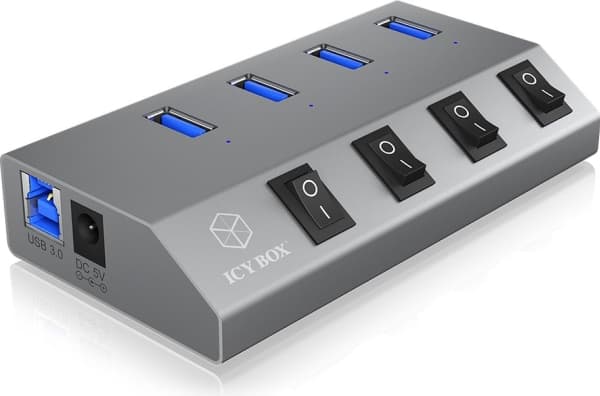 ICY BOX IB-HUB1405 USB 3.2 Gen 1 (3.1 Gen 1) Type-B 5000 Mbit/s Anthracite