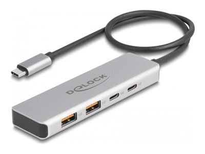 Delock - Hubb - 10 Gbps, with 35 cm connection cable - 2 x USB 3.1 Gen 2 + 2 x USB-C - skrivbordsmodell