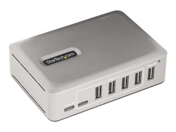 StarTech.com 7-Port USB-C Hub, 5x USB-A + 2x USB-C, Self-Powered w/ 65W Power Supply, USB 3.1 10Gbps Hub w/ BC1.2 Charging, Desktop/Laptop USB Hub wi