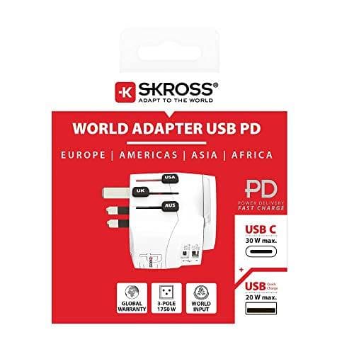 Skross 1.302473 rejseoplader PRO Light USB AC30PD World (1.302473)