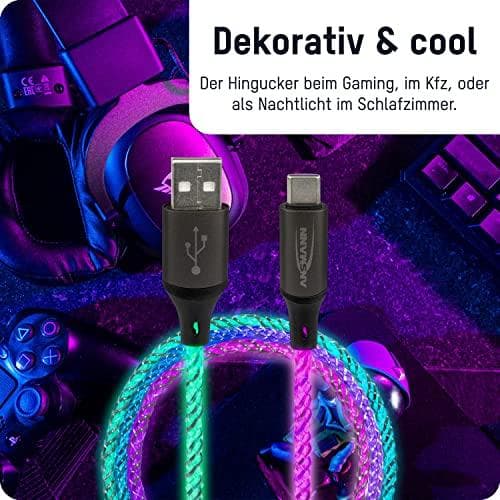 Ansmann USB-A / USB-C kabel med LED-belysning 100cm 1700-0158 (1700-0158)