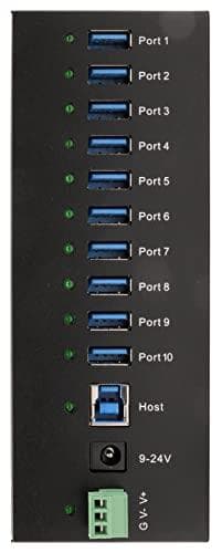 EXSYS GmbH 10-Port USB 3.2 Gen 1 Metal HUB, 15KV ESD-beskyttelse (Tiveco) (EX-11230HMS)