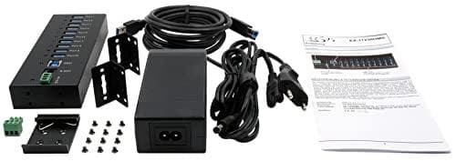 EXSYS GmbH 10-Port USB 3.2 Gen 1 Metal HUB, 15KV ESD-beskyttelse (Tiveco) (EX-11230HMS)