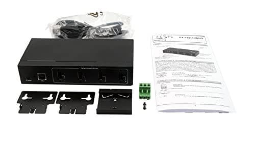 EXSYS GmbH 4-portars USB 2.0 metallhub, för montering på bord, vägg och DIN-skena, 15KV ESD-skydd (EX-11214HMVS)