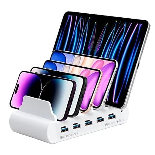 COMPULOCKS 5 PORT USB OG USB-C FLERE TABLET-LADESTATION HVID (5PUSBCDKS-EU)