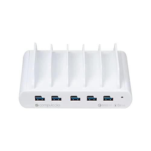 COMPULOCKS 5 PORT USB OG USB-C FLERE TABLET-LADESTATION HVID (5PUSBCDKS-EU)