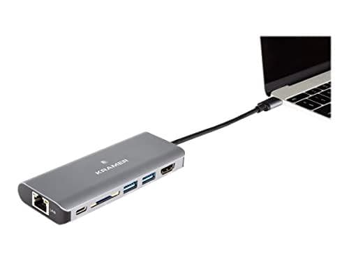 Kramer KDock-2 USB-C Hub Multiport Adapter - Dockningsstation - USB-C - HDMI - GigE