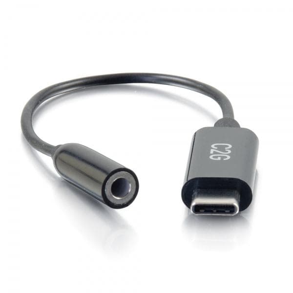 C2G USB C til Aux (3,5 mm) adapter - USB C lydadapter - USB-C til jack adapter - 24 ben USB-C han til stereo mini-jack hun