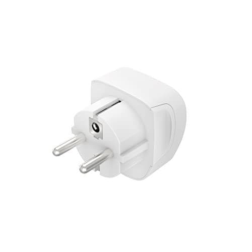 Hama rejseadapter type E og F, 3-benet, universal, verden til Europa, hvid (00223456)