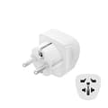 Miniatyrbillede 2 af 3: Hama rejseadapter type E og F, 3-benet, universal, verden til Europa, hvid (00223456)