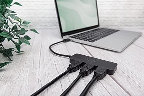 DIGITUS MST Hub - videodistributör - USB-C - 3 x HDMI - stationär