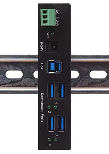 EXSYS GmbH 4-porttinen USB 3.2 Gen 1 Metal HUB, DIN-kisko, 15KV ESD-suojaus (Tiveco) (EX-11244HMS)