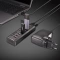 Miniatyrbillede 5 af 5: Lindy 4-ports USB 3.0-hub med 3 hurtigopladningsporte Tilslutning af op til 4 USB-enheder og ekstra hurtigopladning af 3 ekstra USB-enheder (43371)