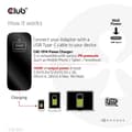 Miniatyrbillede 3 af 8: Club 3D - Strømforsyning - GaN teknologi - 140 Watt - 5 A - Strømforsyning 3.1 (24 pin USB-C) - på kabel: USB-C