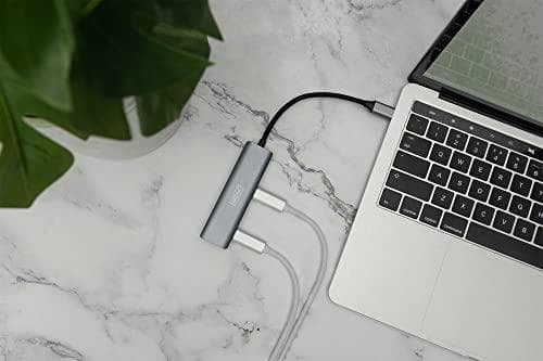 Digitus USB-C 4 -porttinen HUB - USB 3.2 Gen 1 (3.1 Gen 1) Type-C - USB 3.2 Gen 1 (3.1 Gen 1) Type-C - 5000 Mbit/s - Harmaa - Alumiini - Pyöreä kaapel