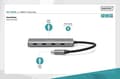 Pikkukuva 2 / 8: Digitus USB-C 4 -porttinen HUB - USB 3.2 Gen 1 (3.1 Gen 1) Type-C - USB 3.2 Gen 1 (3.1 Gen 1) Type-C - 5000 Mbit/s - Harmaa - Alumiini - Pyöreä kaapel
