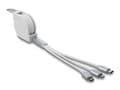 Miniatyrbillede 2 af 3: Delock USB Type-C™ 7,60 cm (3") 1 udtrækkeligt ladekabel til Lightning™ / Micro USB / USB Type-C™ hvid (85844)