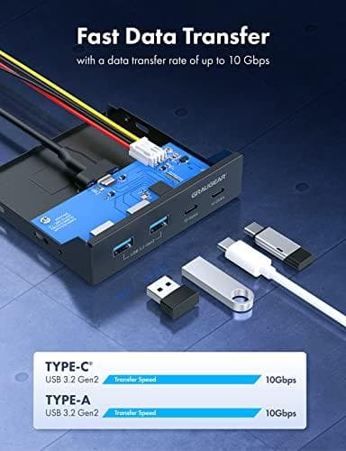 Graugear USB-HUB Multi-frontpanel, USB 3.2 Gen2 Type-C detailhandel (G-MP02)