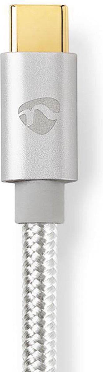 Nedis USB-kabel | USB 2.0 | Apple Lightning 8 Pin | USB-C™ han | 480 Mbps | forgyldt | 2,00 m | runde | Strikket / Nylon | Aluminium | Dæk vindueskass
