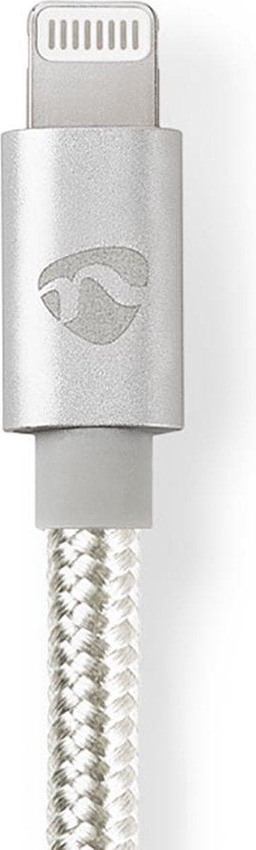 Nedis USB-kabel | USB 2.0 | Apple Lightning 8 Pin | USB-C™ han | 480 Mbps | forgyldt | 2,00 m | runde | Strikket / Nylon | Aluminium | Dæk vindueskass