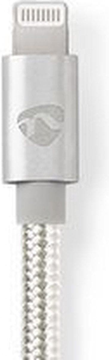 Nedis USB-kabel | USB 2.0 | Apple Lightning 8 Pin | USB-C™ han | 480 Mbps | forgyldt | 2,00 m | runde | Strikket / Nylon | Aluminium | Dæk vindueskass